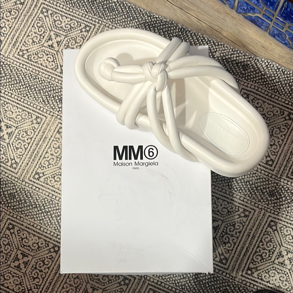 Maison Martin Margiela White Knotted Slides